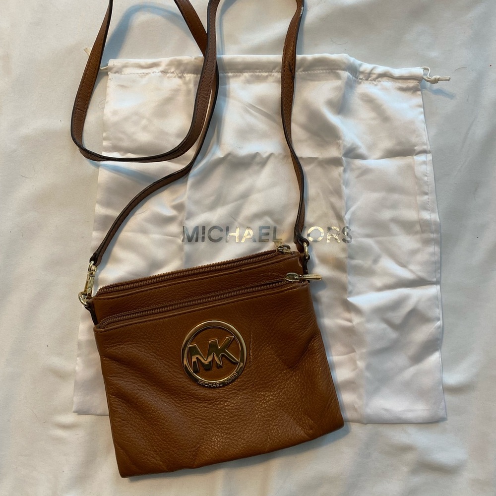 Michael Kors brown leather crossbody